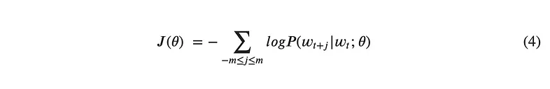 Equation for a variant of the negative log likelihood loss function for use with stochastic gradient descent